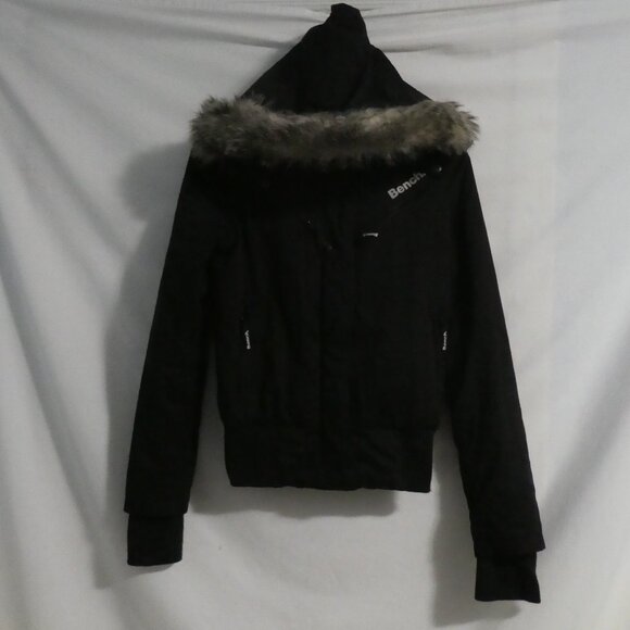 BENCH | xs - extra small | Black Winter Jacket W/ Thumbholes | Removeable Hood - Picture 1 of 16